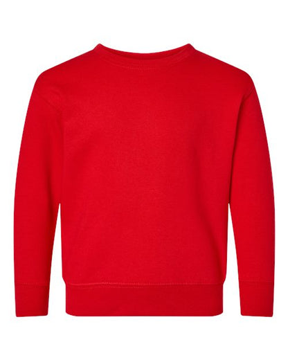 Rabbit Skins Toddler Fleece Crewneck Sweatshirt - Red Front