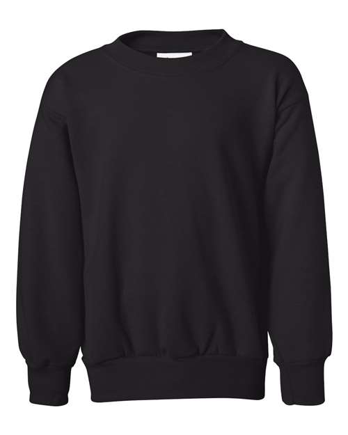 Hanes Youth EcoSmart® Crewneck Sweatshirt - Black Front