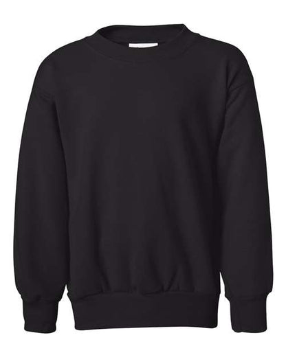 Hanes Youth EcoSmart® Crewneck Sweatshirt - Black Front