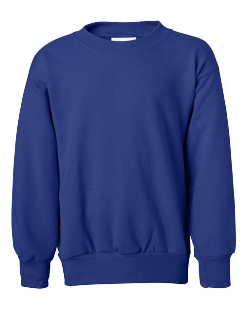 Hanes Youth EcoSmart® Crewneck Sweatshirt - Deep Royal Front