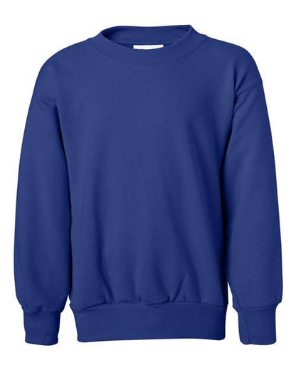 Hanes Youth EcoSmart® Crewneck Sweatshirt - Deep Royal Front