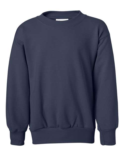 Hanes Youth EcoSmart® Crewneck Sweatshirt - Navy Front