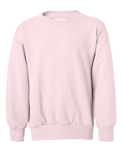 Hanes Youth EcoSmart® Crewneck Sweatshirt - Pale Pink Front