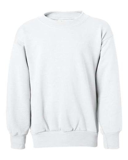 Hanes Youth EcoSmart® Crewneck Sweatshirt - White Front