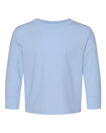 Rabbit Skins Toddler Cotton Jersey Long Sleeve Tee - Light Blue Front