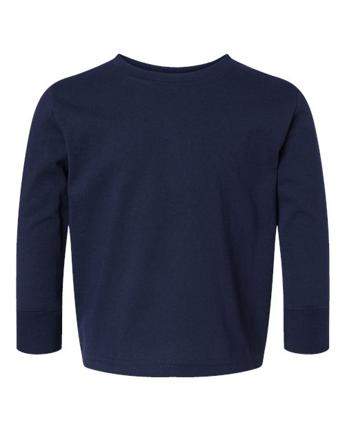 Rabbit Skins Toddler Cotton Jersey Long Sleeve Tee - Navy Front