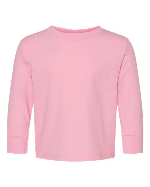 Rabbit Skins Toddler Cotton Jersey Long Sleeve Tee - Pink Front