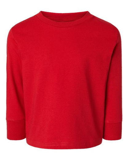Rabbit Skins Toddler Cotton Jersey Long Sleeve Tee - Red Front