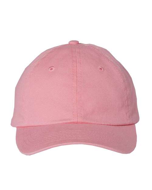 Valucap Youth Small Fit Bio-Washed Dad Hat - Pink Front