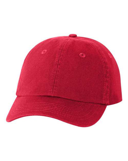Valucap Youth Small Fit Bio-Washed Dad Hat - Red Front
