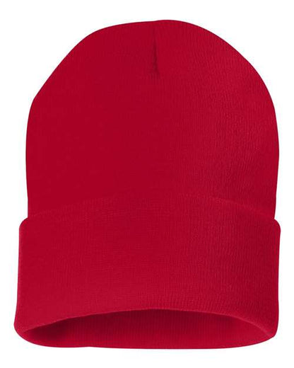 Sportsman 12" Solid Cuffed Beanie - Red Front