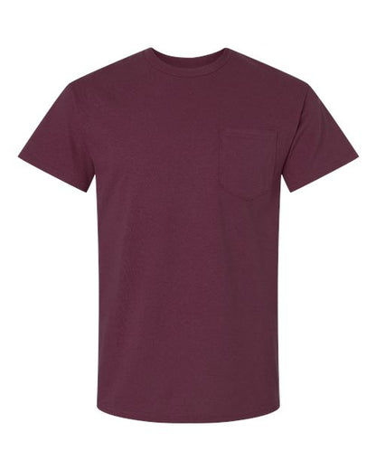 Unisex Ultra Cotton® Pocket T-Shirt - Maroon Front
