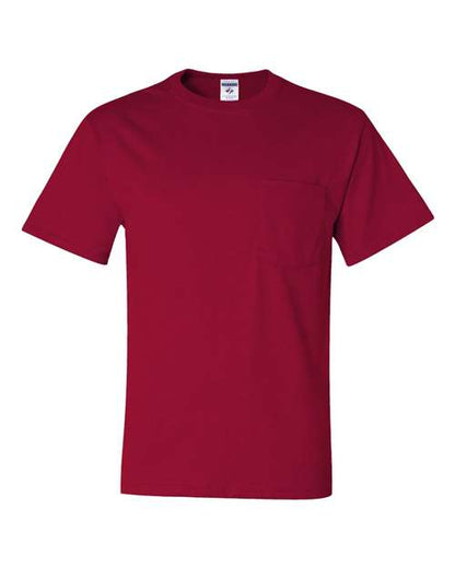 JERZEES Unisex Dri-Power® 50/50 Pocket T-Shirt - True Red Front