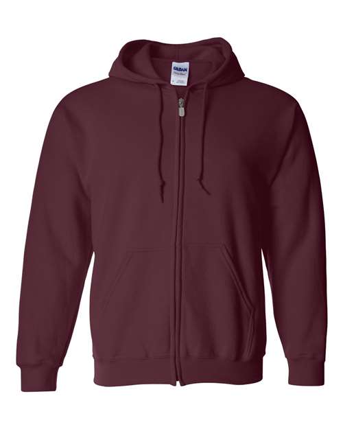 Unisex Heavy Blend™ Full-Zip Hooded Sweatshirt - Maroon Front