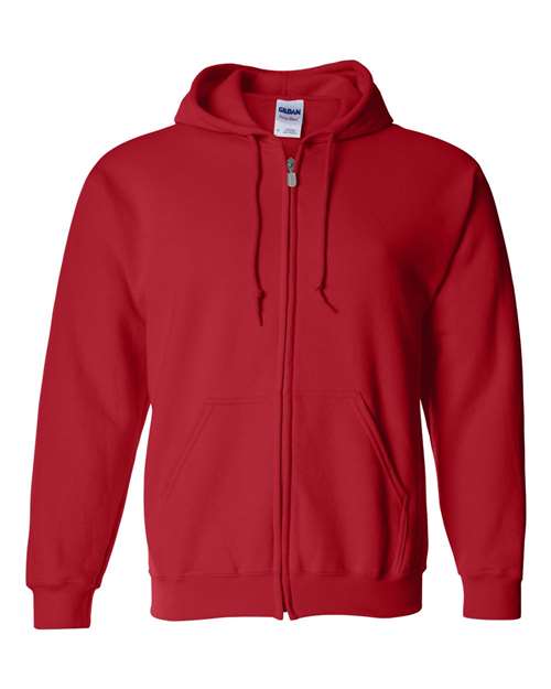Unisex Heavy Blend™ Full-Zip Hooded Sweatshirt - Red Front