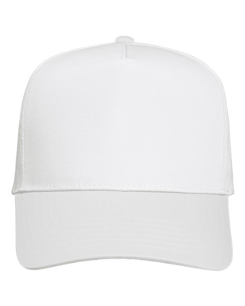 Valucap Five-Panel Twill Cap - White Front