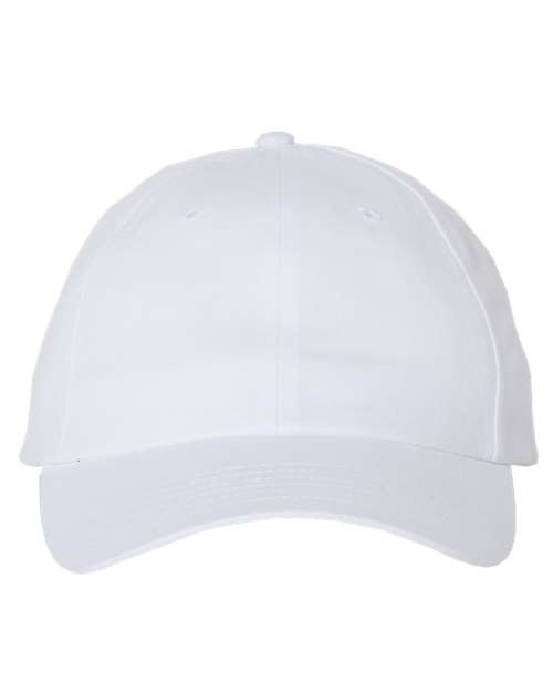 Valucap Brushed Twill Cap - White Front