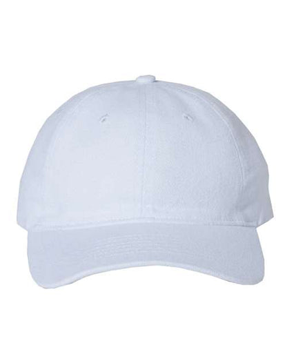 Valucap Heavy Brushed Twill Unstructured Cap - White Front