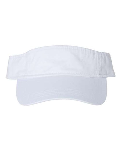 Valucap Bio-Washed Visor - White Front