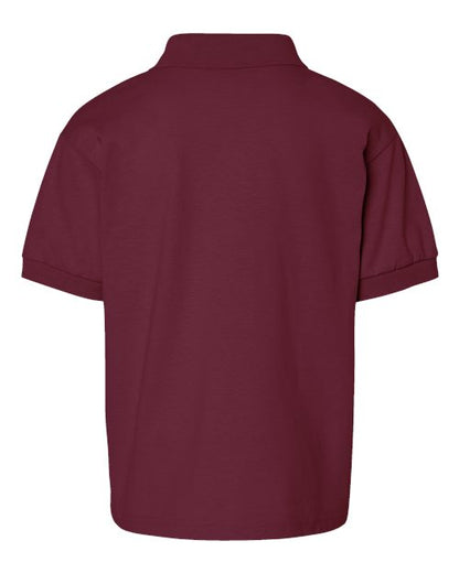 Youth DryBlend® Jersey Polo - Maroon Back
