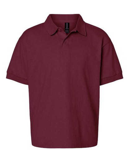 Youth DryBlend® Jersey Polo - Maroon Front