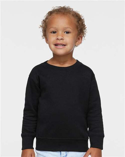 Rabbit Skins Toddler Fleece Crewneck Sweatshirt - Model Front