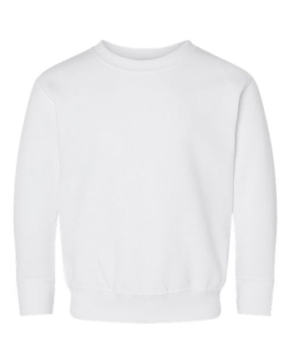 Rabbit Skins Toddler Fleece Crewneck Sweatshirt - White Front