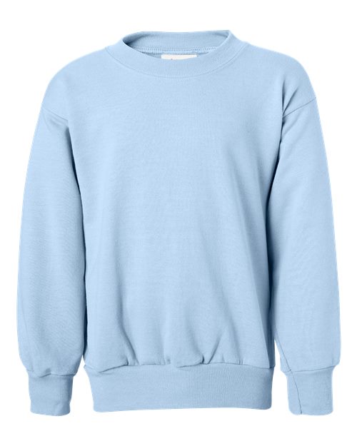 Hanes Youth EcoSmart® Crewneck Sweatshirt - Light Blue Front
