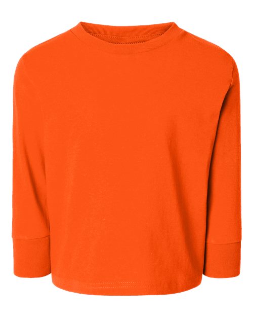 Rabbit Skins Toddler Cotton Jersey Long Sleeve Tee - Orange Front