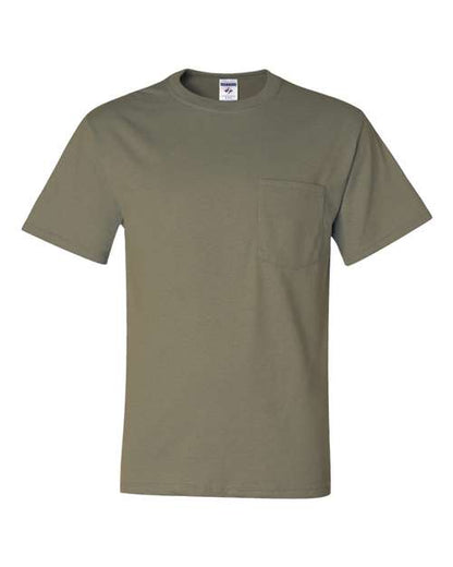 JERZEES Unisex Dri-Power® 50/50 Pocket T-Shirt - Khaki Front