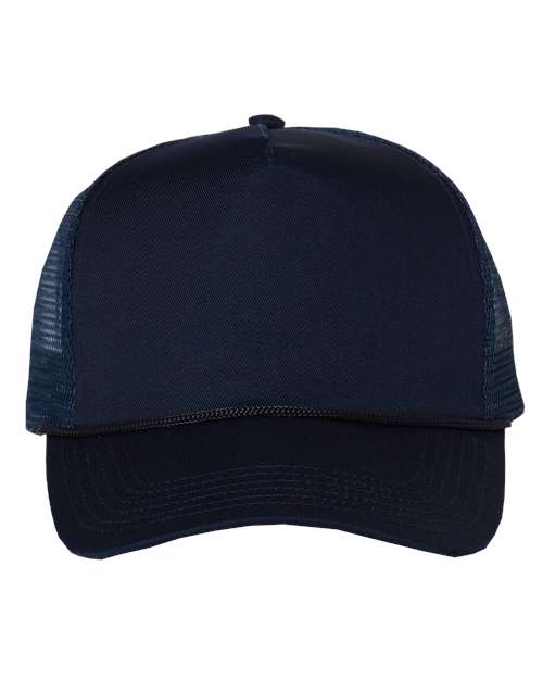 Valucap Five-Panel Trucker Cap - Navy Front