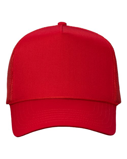 Valucap Five-Panel Trucker Cap - Red Front