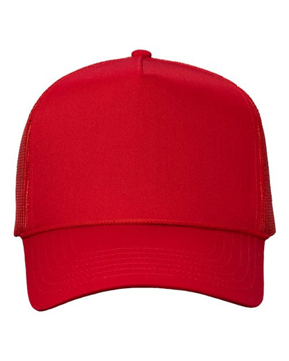 Valucap Five-Panel Trucker Cap - Red Front
