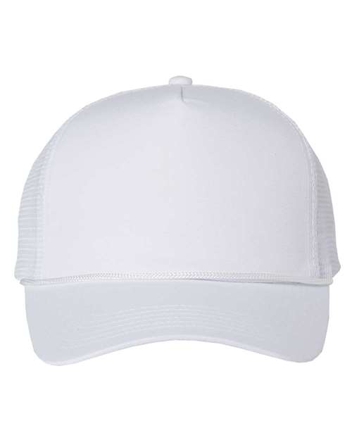 Valucap Five-Panel Trucker Cap - White Front