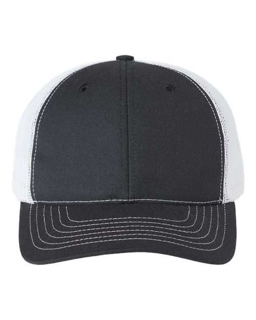 Classic Caps USA-Made Trucker Cap - Black/ White Front
