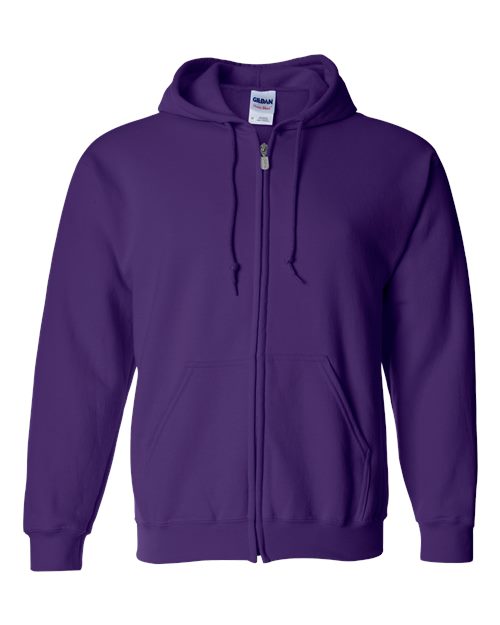 Unisex Heavy Blend™ Full-Zip Hooded Sweatshirt - Purple Front