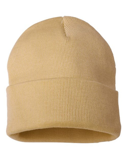 Sportsman 12" Solid Cuffed Beanie - Camel Front