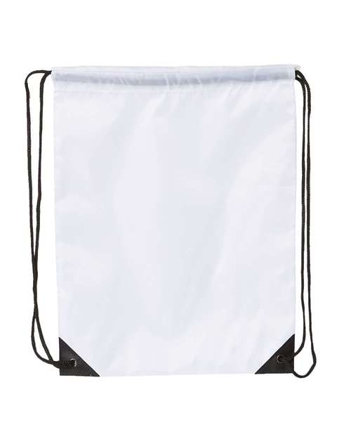 Liberty Bags Value Drawstring Bag - White Front