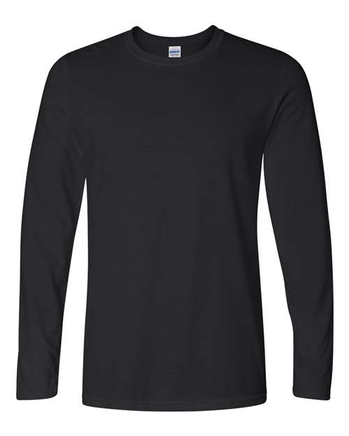 Unisex Softstyle® Long Sleeve T-Shirt - Black Front