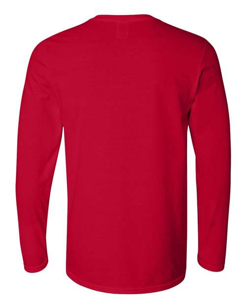 Unisex Softstyle® Long Sleeve T-Shirt - Cherry Red Back