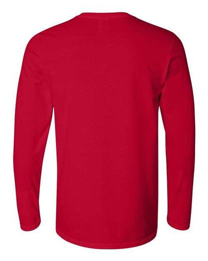 Unisex Softstyle® Long Sleeve T-Shirt - Cherry Red Back