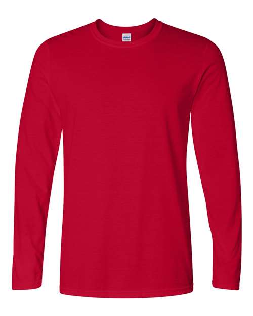 Unisex Softstyle® Long Sleeve T-Shirt - Cherry Red Front