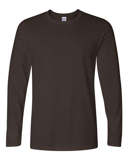 Gildan Unisex Softstyle® Long Sleeve T-Shirt - Dark Chocolate Front
