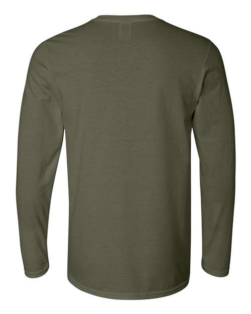 Unisex Softstyle® Long Sleeve T-Shirt - Military Green Back