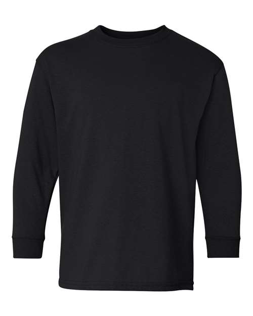 Youth Heavy Cotton™ Long Sleeve T-Shirt - Black Front