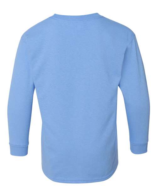 Youth Heavy Cotton™ Long Sleeve T-Shirt - Carolina Blue Back