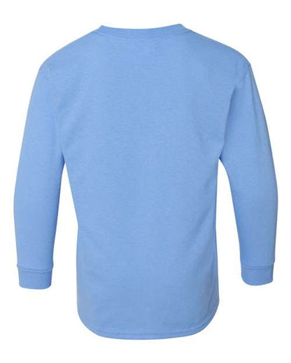 Youth Heavy Cotton™ Long Sleeve T-Shirt - Carolina Blue Back
