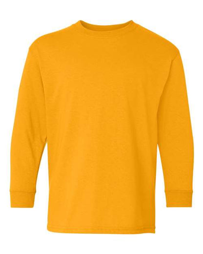 Youth Heavy Cotton™ Long Sleeve T-Shirt - Gold Front