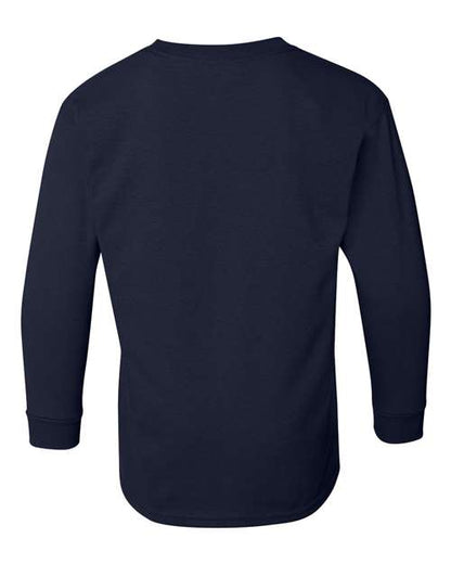 Youth Heavy Cotton™ Long Sleeve T-Shirt - Navy Back