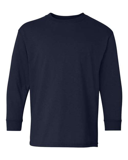 Youth Heavy Cotton™ Long Sleeve T-Shirt - Navy Front